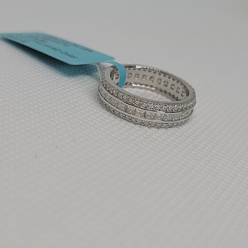 Stunning Three Row Moissanite Eternity Band - Picture 6 of 6